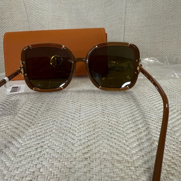 Tory Burch Tortoise and Gold Sunglasses - Picture 6 of 9